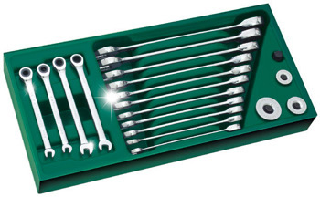 美国世达SATA工具托组套-19件全抛光两用快扳