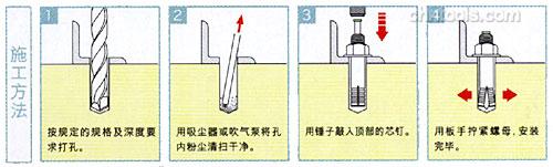 日本优尼卡UNIKA一钉得式膨胀螺栓C型(钢制) 施工方法