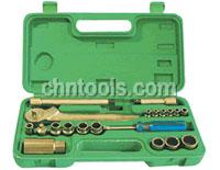 河北中泊防爆手动工具 No.101D 防爆1/4″*3/8″方21件套盒装套筒